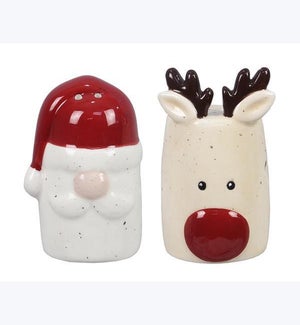 Ceramic Traditional Christmas Salt and Pepper Set