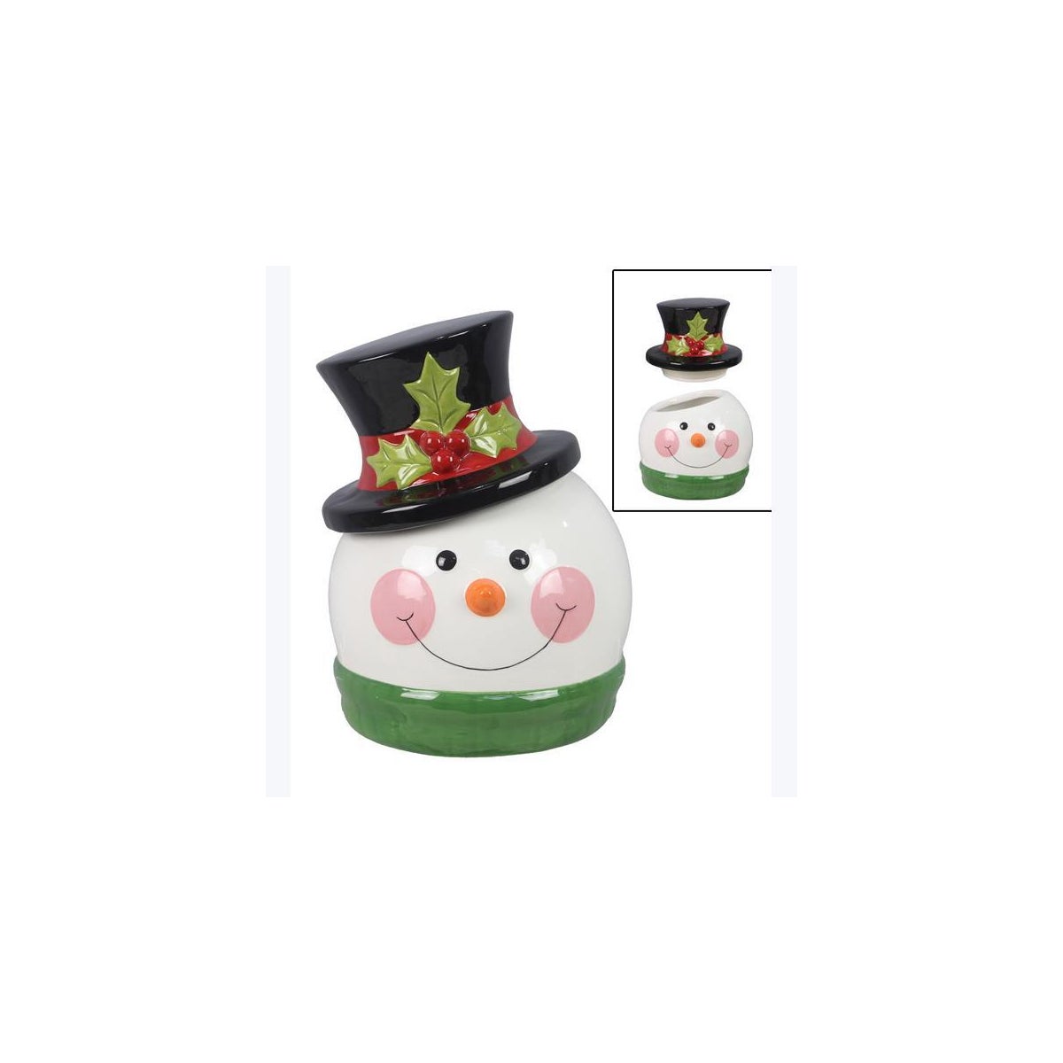 Ceramic Winter Whimsy Snowman Goodie Jar