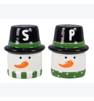 Ceramic Marshmallow Snowman S/P Set