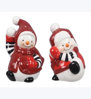 Ceramic Snowman Salt and Pepper Set