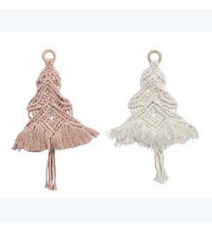 Macrame Christmas Tree Hanger/Ornament, 2 Ast