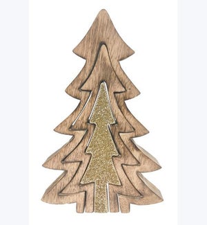 Mango Wood Christmas Tree 3/Set