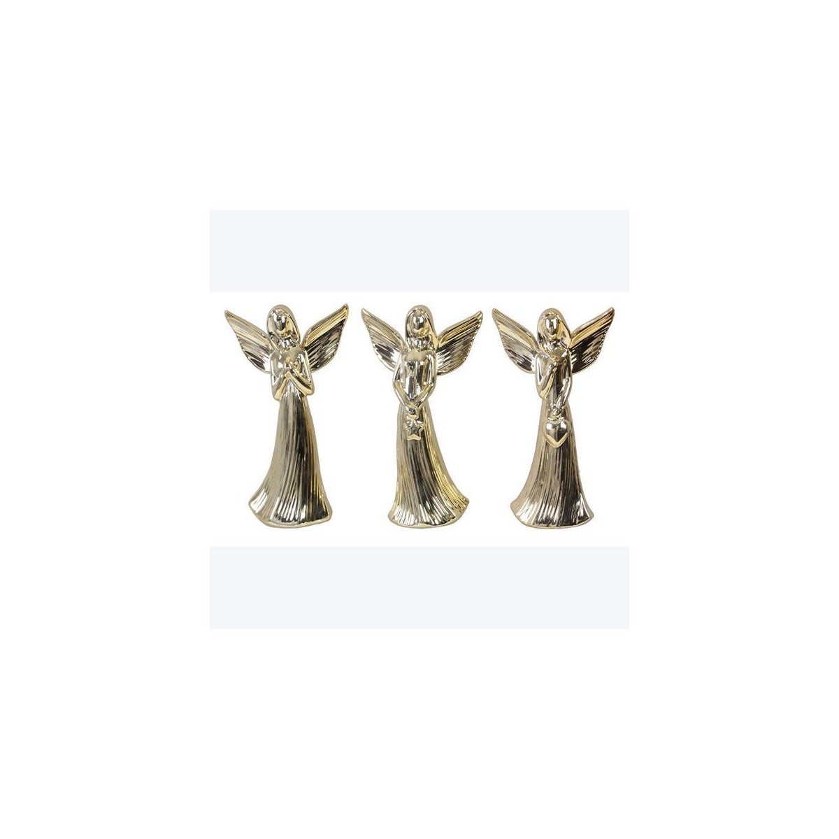 Ceramic Christmas Gold Angels 3 Ast