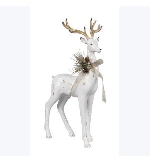 Resin Christmas White Deer
