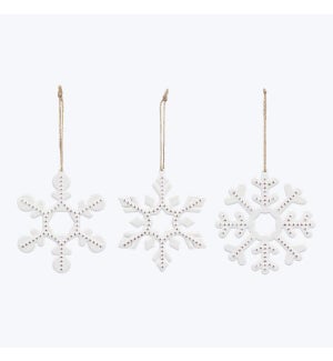 Metal Snowflake Ornament 3 Ast