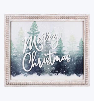 Wood Winter Scene Wall Art w/ Cutout Word