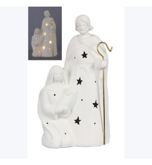 Stoneware Nativity LED White