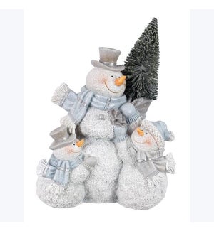 Resin Tabletop Snowman Family