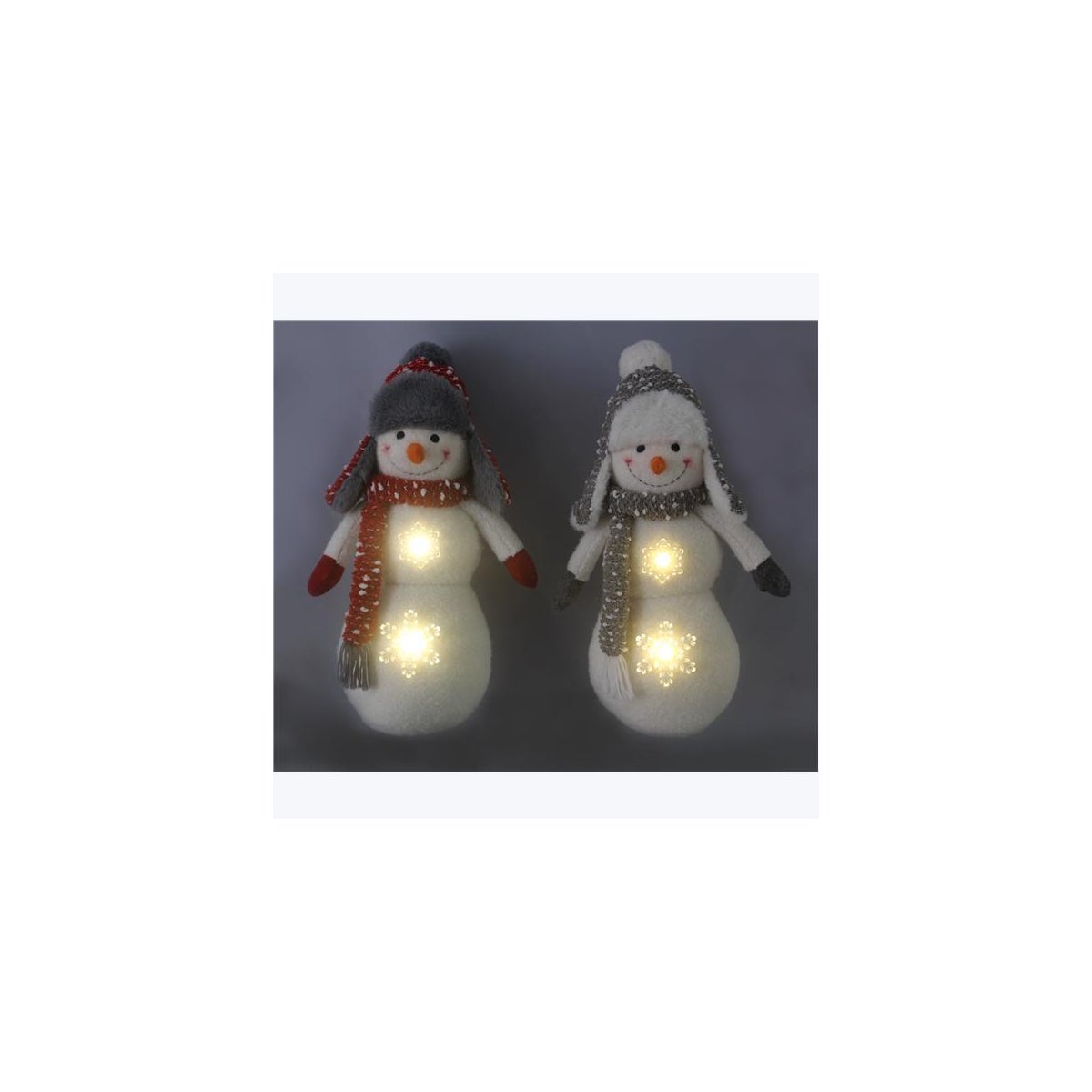 Fabric Snowman With Led light 2 Ast