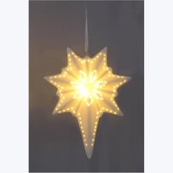 Ceramic Christmas Star Shaped Ornament LED