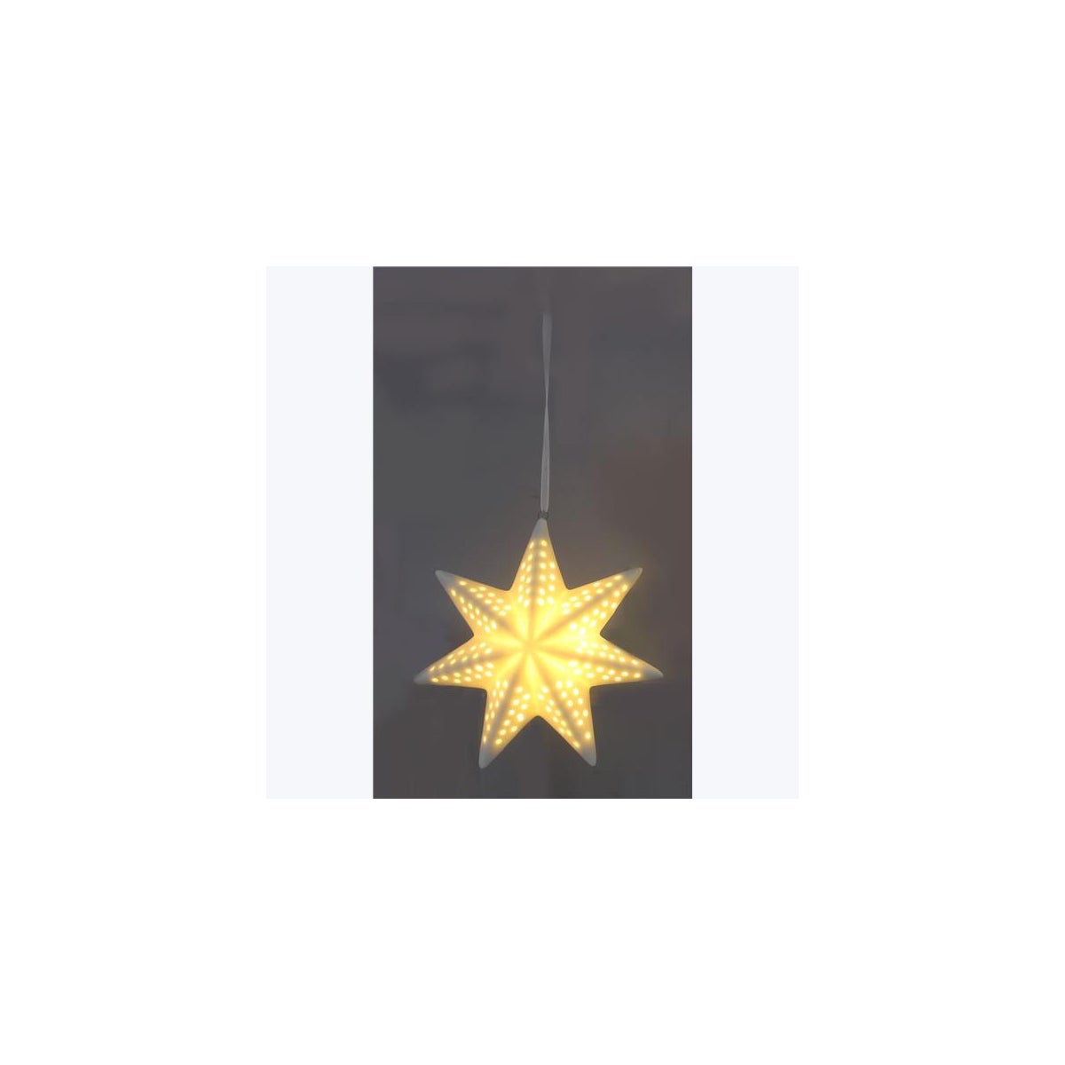 Ceramic Christman Star Shaped Ornament LED