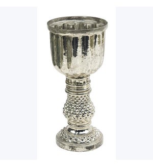 Mercury Glass Candle Holder Silver