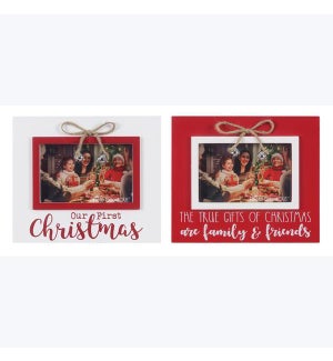 Wood Christmas 4X6 Picture Frame 2 Ast