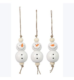 Ceramic Christmas Ranch Snowman Ornaments 3 Ast