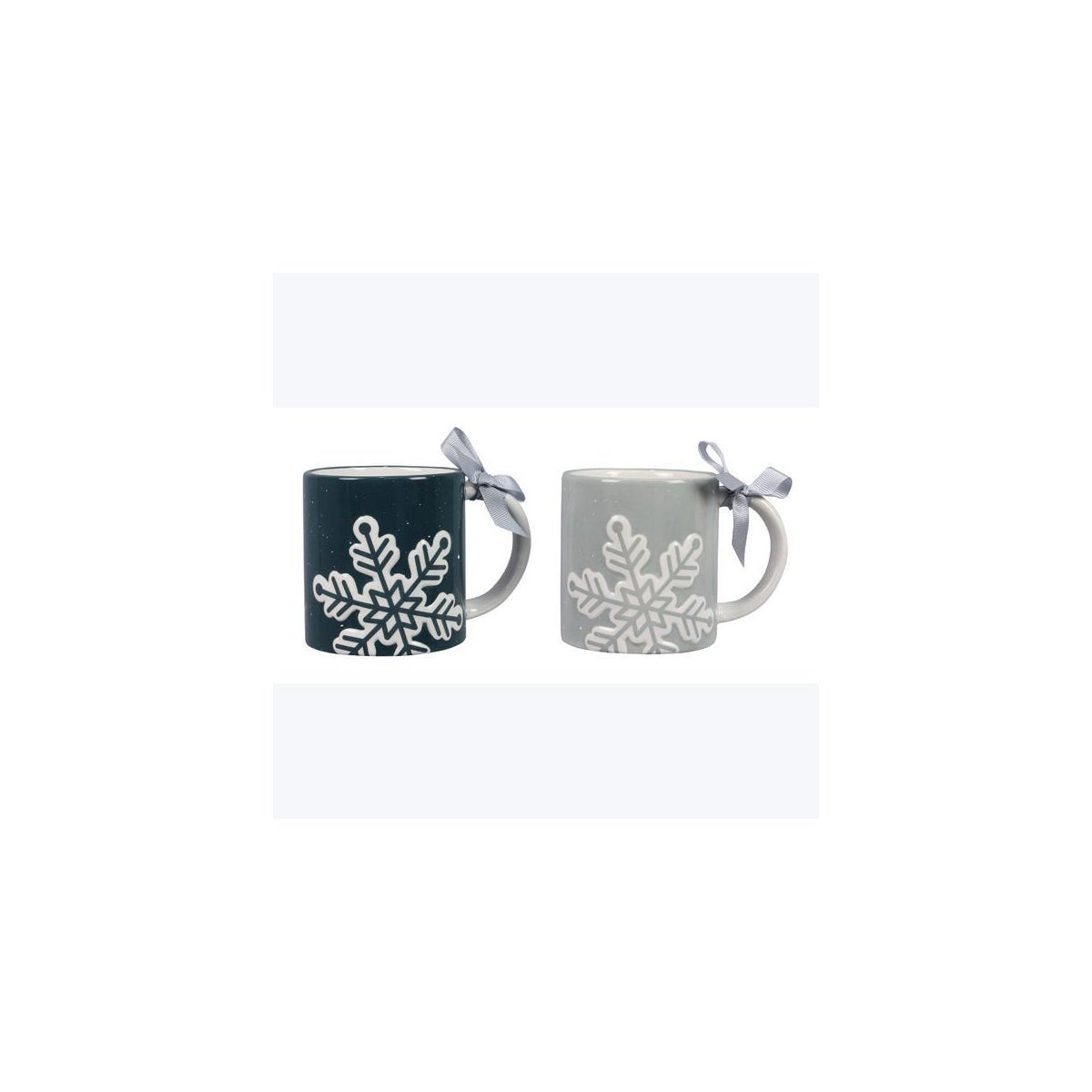 Sparkling Blue Mug with Snowflake Design 2 Ast