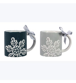Sparkling Blue Mug with Snowflake Design 2 Ast