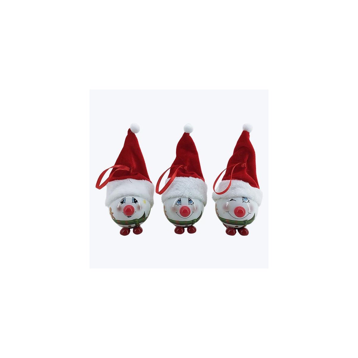 Christmas Snowman Ornament LED w/ Timer 3 Ast