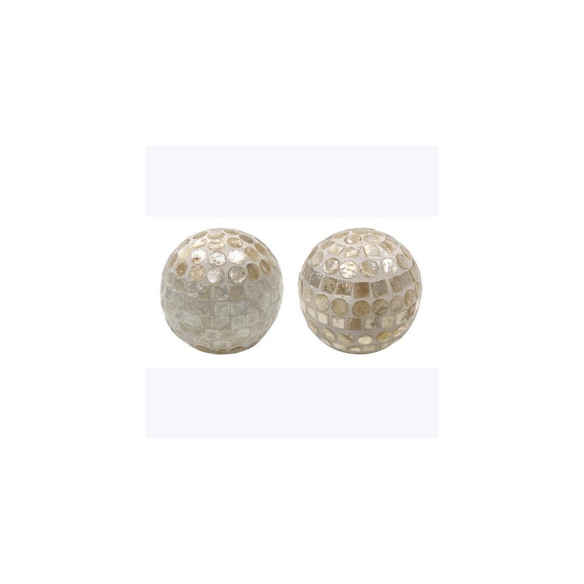 Capiz Ceramic Ball Decor 2 Ast