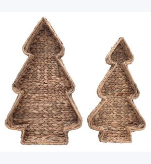 Water Hyacinth Tree Shaped Tray 2/Set