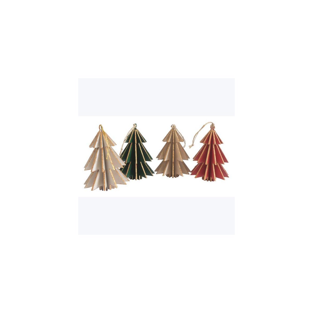 Wood Christmas Tree Ornaments 4 Ast