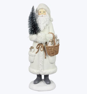 Resin White Santa with Christmas Tree Tabletop