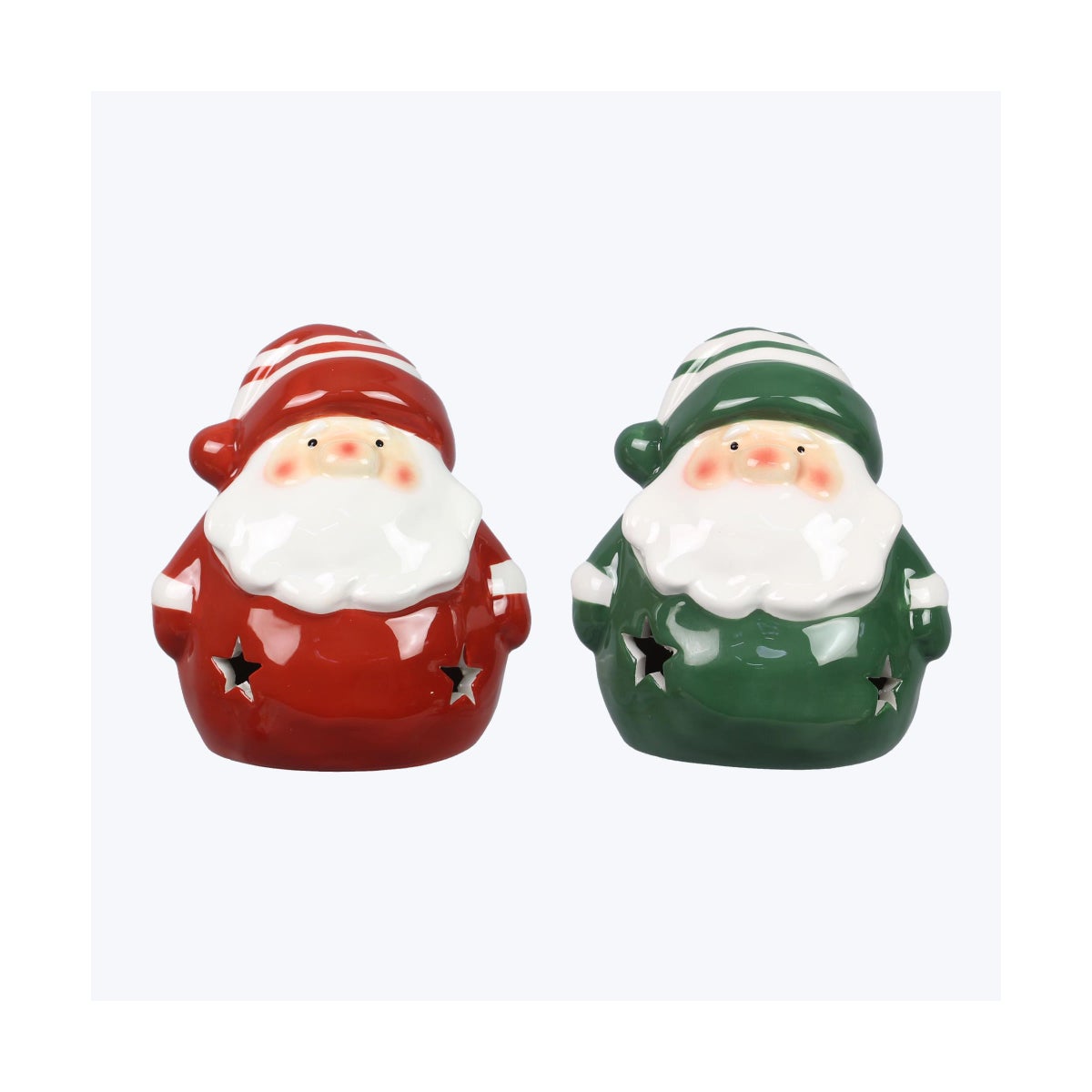 Ceramic Santa Large with LED 2 Ast