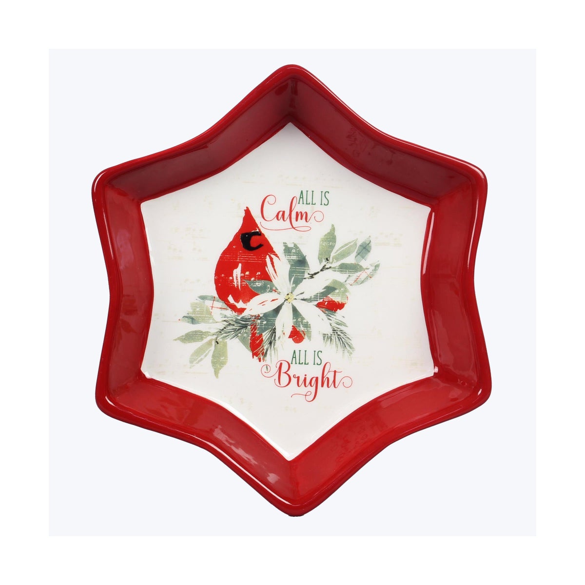 Ceramic Starshaped Plate with Cardinal Design