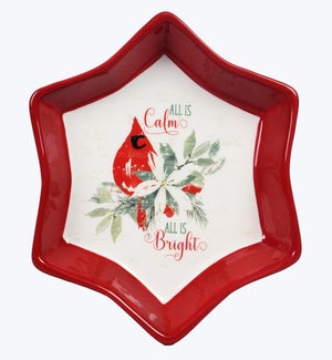 Ceramic Starshaped Plate with Cardinal Design