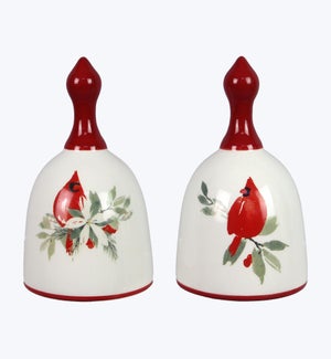 Ceramic Real Bell with Cardinal Design 2 Ast