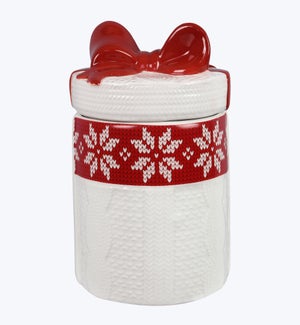 Ceramic Christmas Gift Canister 20oz