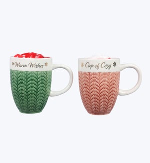 Ceramic 16oz Mug w/ Slipper Socks 2 Ast