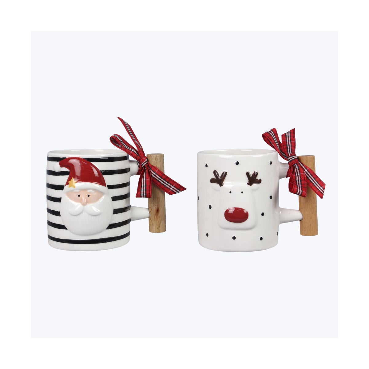 Ceramic Mug with Santa and Reindeer 2 Ast 16oz