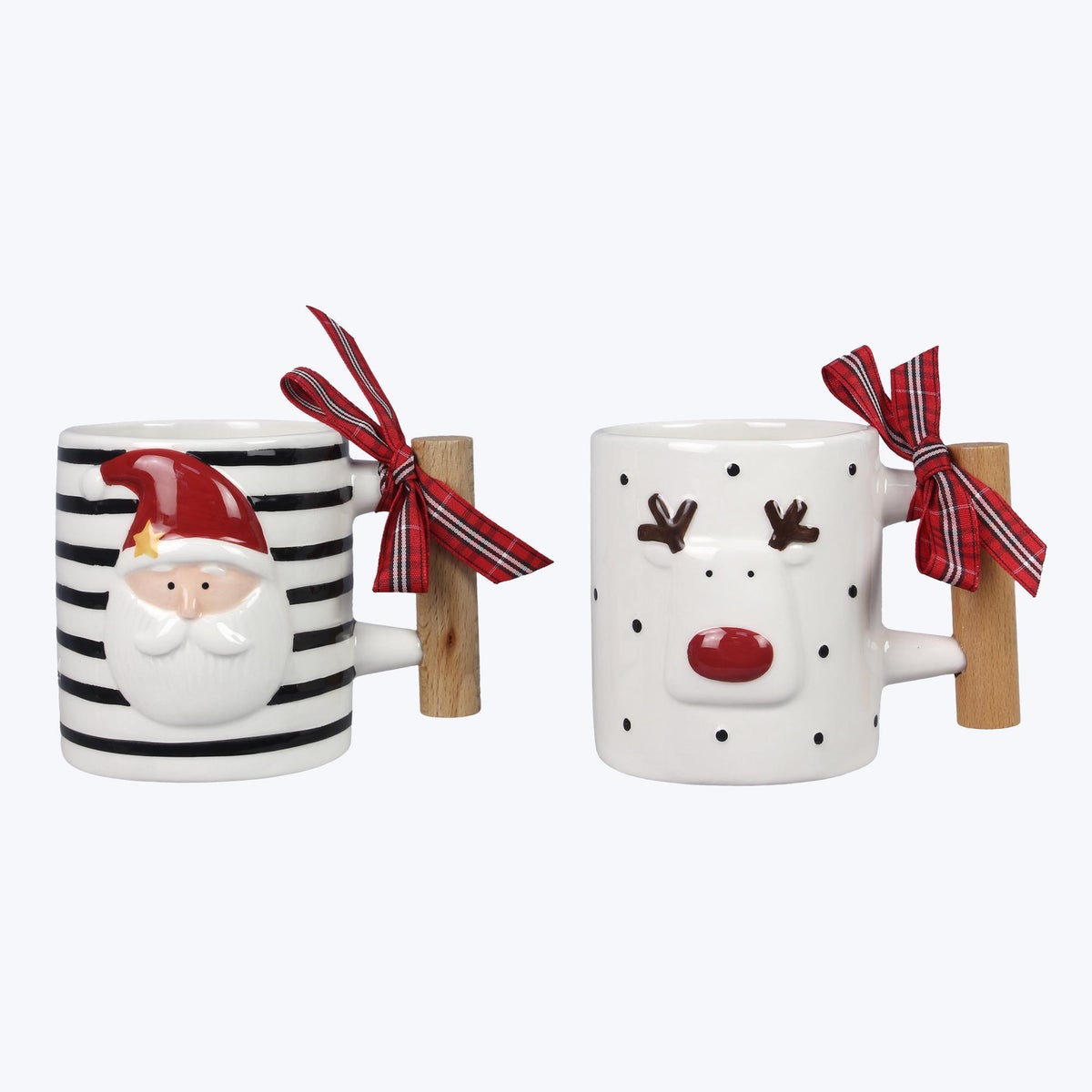 Ceramic Mug with Santa and Reindeer 2 Ast 16oz