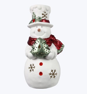 Ceramic Snowman w/ LED