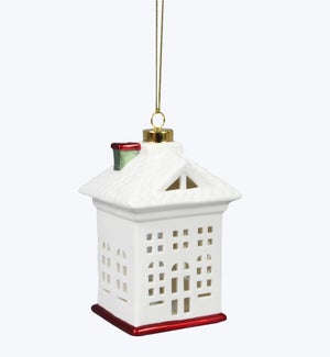 Ceramic House Ornament with LED