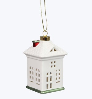 Ceramic House Ornament with LED