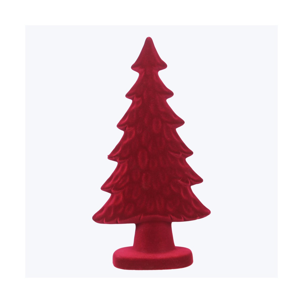 Ceramic Flocked Christmas Tree Tabletop Red Large
