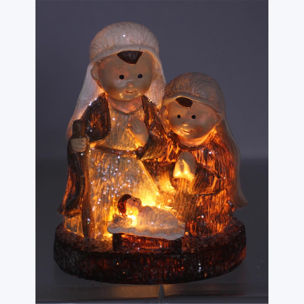 Resin Nativity Tabletop with LED on Timer