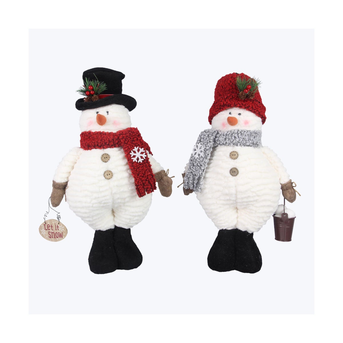 Fabric Standing Snowman Tabletop 2 Ast