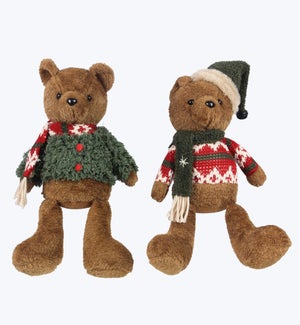 Fabric Christmas Bears 2 Ast