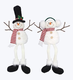 Fabric Shelf Sitting Snowman 2 Ast