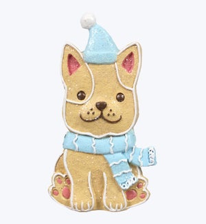Resin Christmas Gingerbread Dog