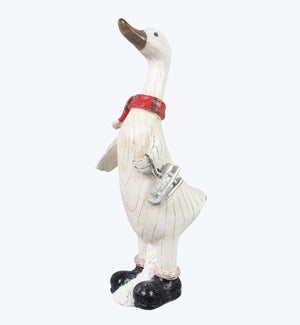 Resin Christmas Duck with Skates Tabletop
