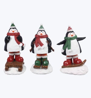 Resin Christmas Penguin 3 Ast