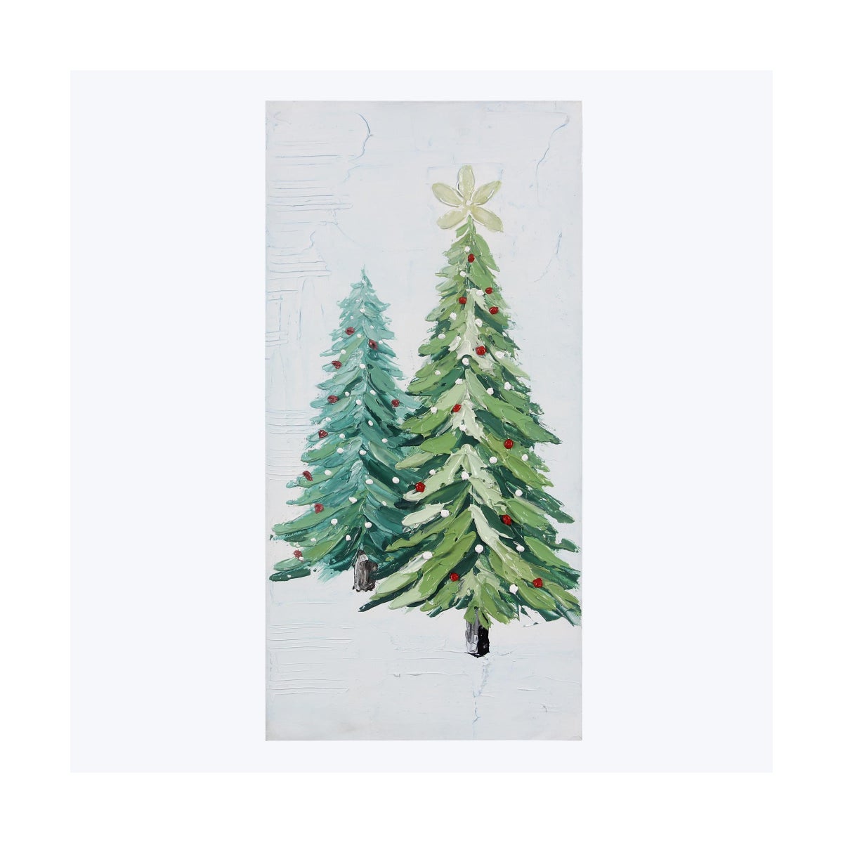 Canvas Christmas Trees Wall Art With Hand Painting