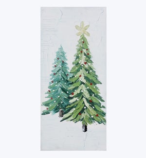 Canvas Christmas Trees Wall Art With Hand Painting