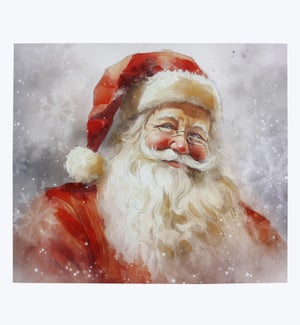 Canvas Jolly Santa Wall Art With Hand Painting