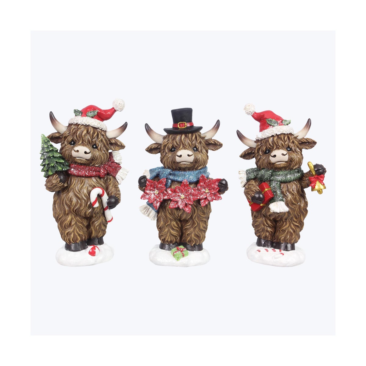 Resin Highland Cow Tabletop 3 Ast