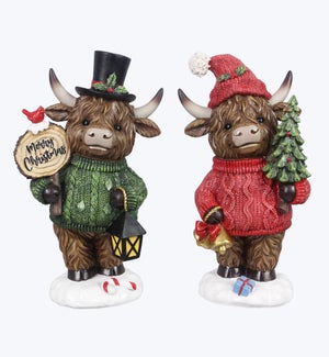 Resin Highland Cow Tabletop 2 Ast