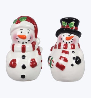 Ceramic Snowman Salt and Pepper Set